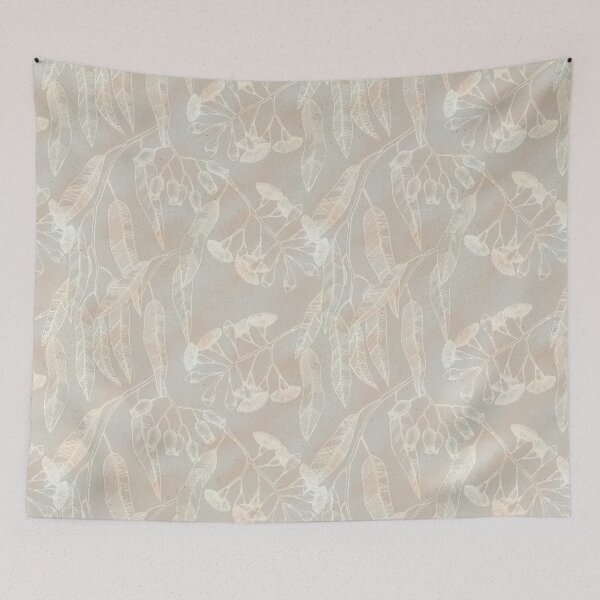 Item preview, Eucalyptus garden flloral | outline on warm gray texture  designed and sold by colorofmagic.
