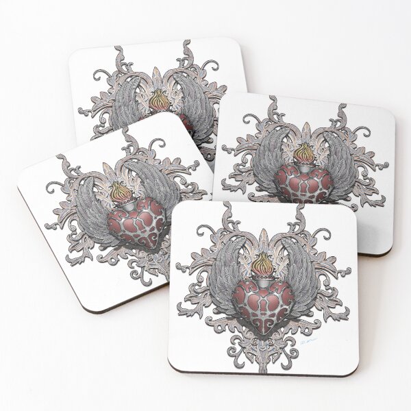 Item preview, Corazón y alas - Ilustración 3D de fantasía - Versión Blanco 5 designed and sold by KairoDesign.