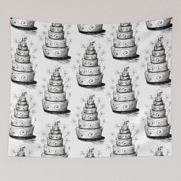 Item preview, 18th Birthday Cake Doodle designed and sold by Nalinne Jones.