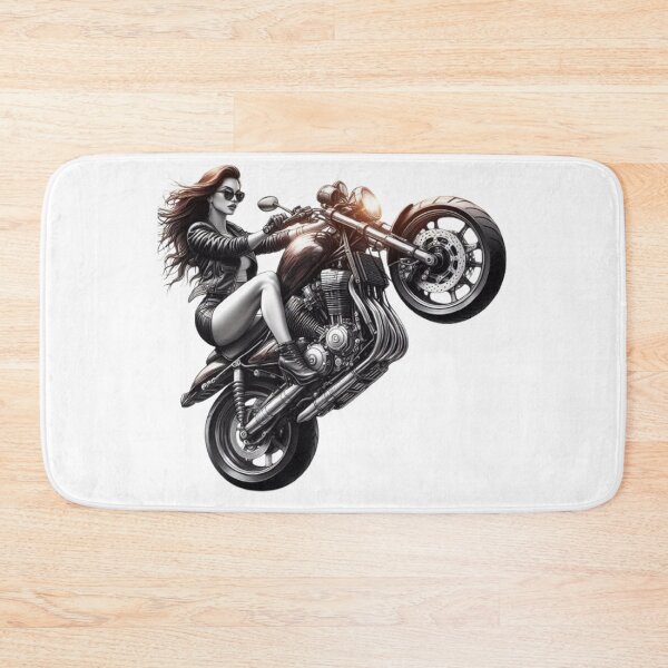 Item preview, “Wheelie Woman: the elegant stuntwoman in color” designed and sold by CHRIST5000.