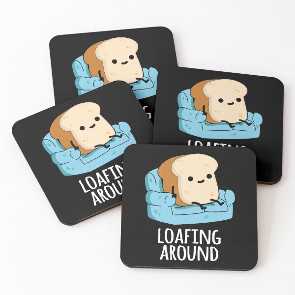 Item preview, Loafing Around Funny Bread Pun  (Dark BG) designed and sold by punnybone.