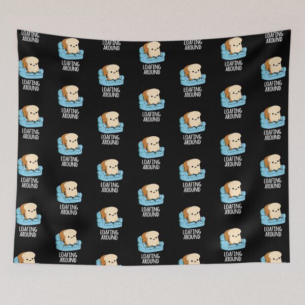 Item preview, Loafing Around Funny Bread Pun  (Dark BG) designed and sold by punnybone.