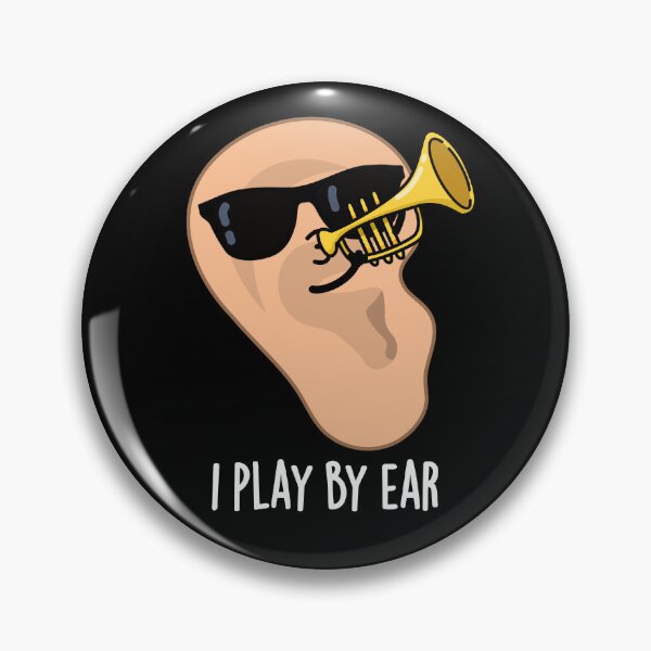Item preview, I Play By Ear Funny Music Pun (Dark BG) designed and sold by punnybone.