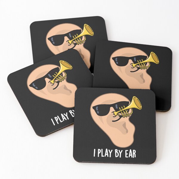 Item preview, I Play By Ear Funny Music Pun (Dark BG) designed and sold by punnybone.
