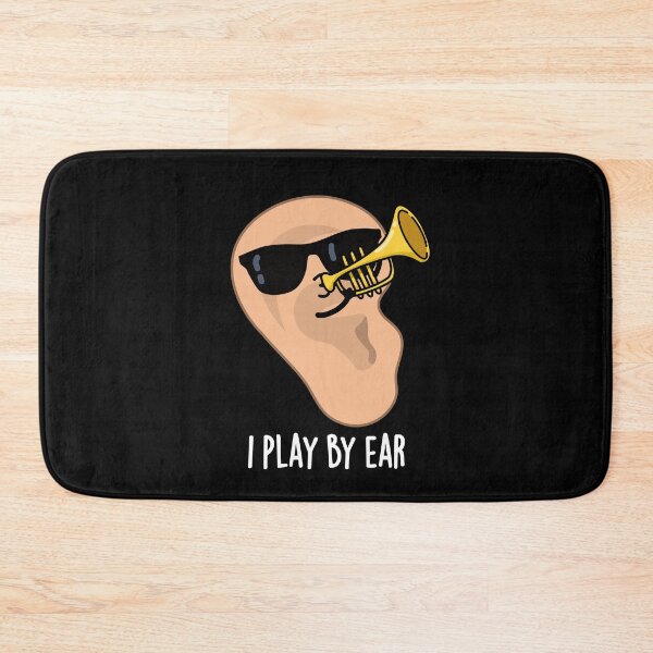 Item preview, I Play By Ear Funny Music Pun (Dark BG) designed and sold by punnybone.
