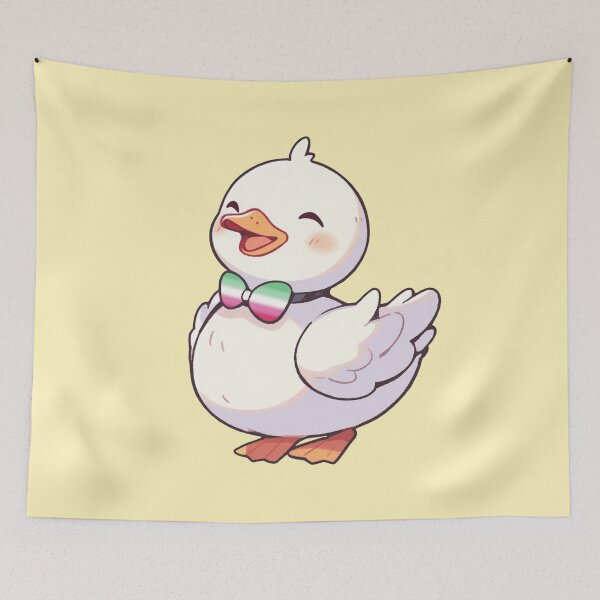 Item preview, Cute Ducky with Abrosexual Pride Flag Bow Tie, Kawaii Abrosexual Pride Duck Design designed and sold by Travelslightly.