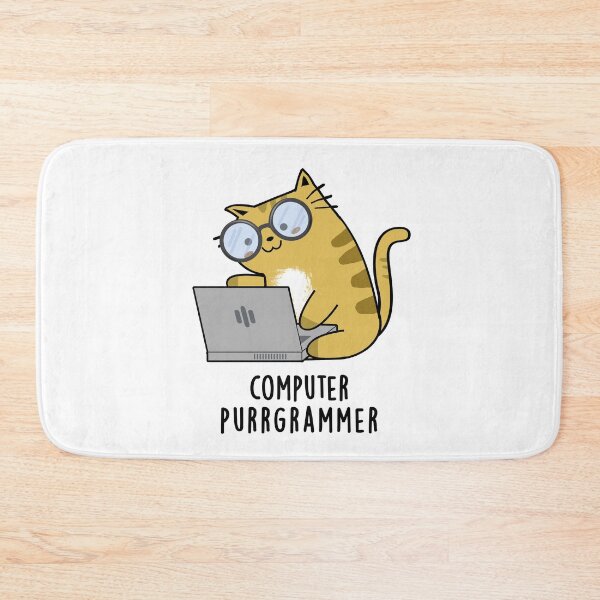Item preview, Computer Purr-grammer Funny Cat Pun  designed and sold by punnybone.