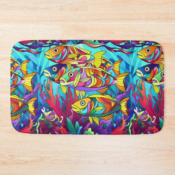 Item preview,  Beautiful colourful stain glass fish in the sea designed and sold by CoolCrazyQuirky.