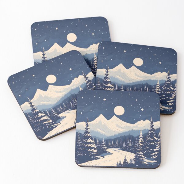 Item preview, Winter Wonderland: Snowy Peaks, Full Moon, and Tranquil Surroundings designed and sold by Shirtastically.