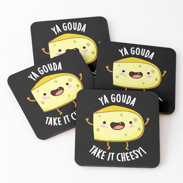 Item preview, Ya Gouda Take It Cheesy Funny Cheese Pun (Dark BG) designed and sold by punnybone.