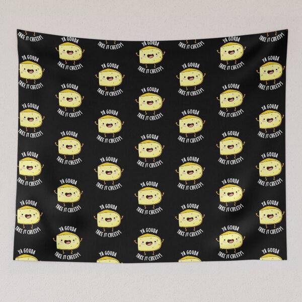Item preview, Ya Gouda Take It Cheesy Funny Cheese Pun (Dark BG) designed and sold by punnybone.