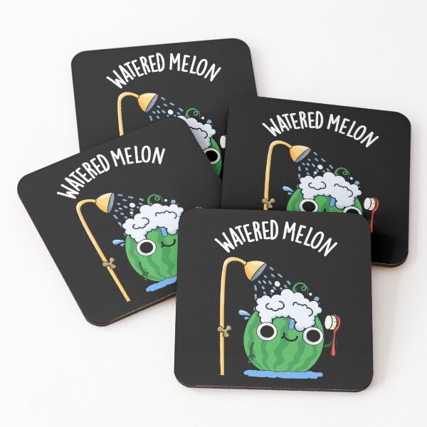 Artikelvorschau, Watered Melon Lustiges Wassermelonen-Wortspiel (dunkler Hintergrund) entworfen und verkauft von punnybone.
