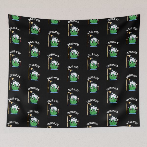 Item preview, Watered Melon Funny Watermelon Pun (Dark BG) designed and sold by punnybone.