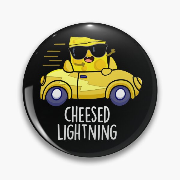 Item preview, Cheesed Lightning Funny Cheese Pun (Dark BG) designed and sold by punnybone.