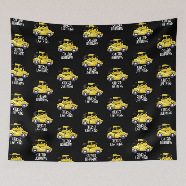 Item preview, Cheesed Lightning Funny Cheese Pun (Dark BG) designed and sold by punnybone.