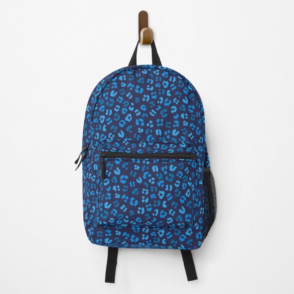 Dark Blue Leopard Print Travel Backpack - Lightweight Laptop Bag For School, College, Teens