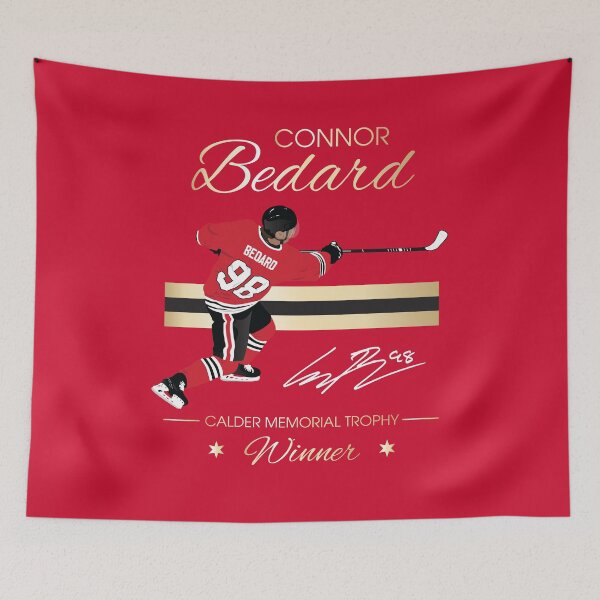 Item preview, Connor Bedard Calder Trophy Winner Gold Gradient Art designed and sold by Bear Creative.