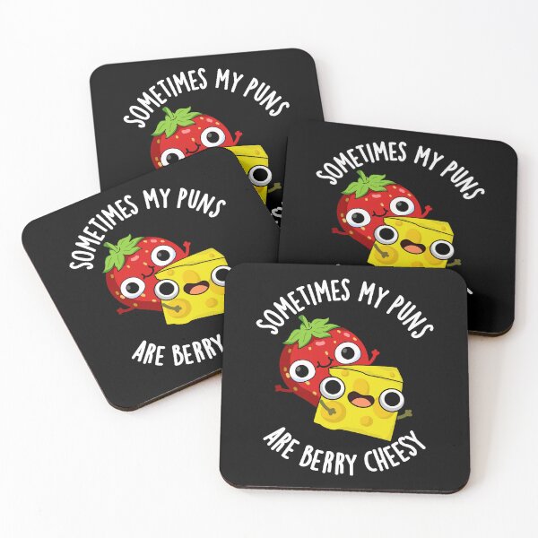 Item preview, Sometimes My Puns Are Berry Cheesy Funny Food Pun (Dark BG) designed and sold by punnybone.