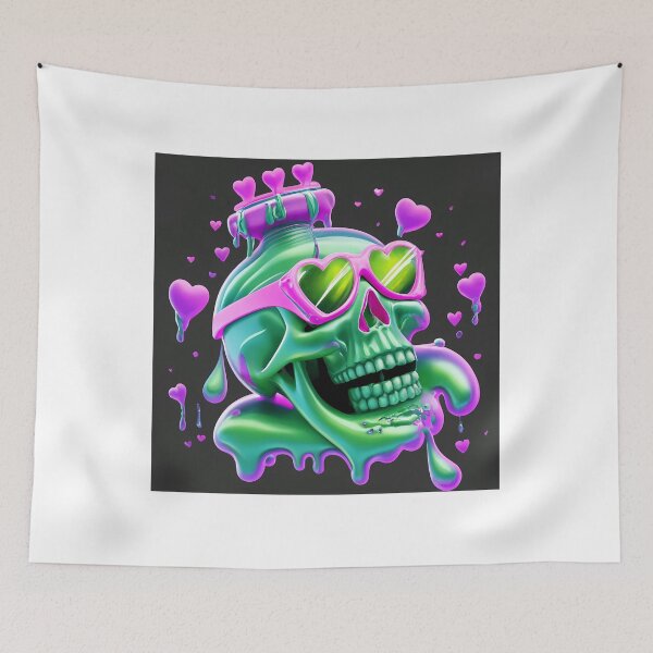Item preview, Slime Time 3D Glasses skull valentine's Day Futuristic Warrior Artwork 5 designed and sold by MirnaMoreau.