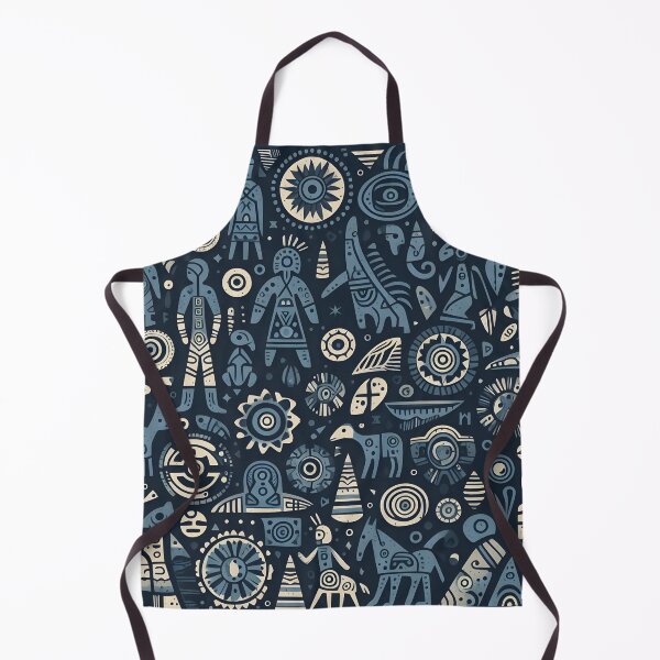 Item preview, Navy Blue Indigenous Pattern Artwork designed and sold by PillowTalkyZone.
