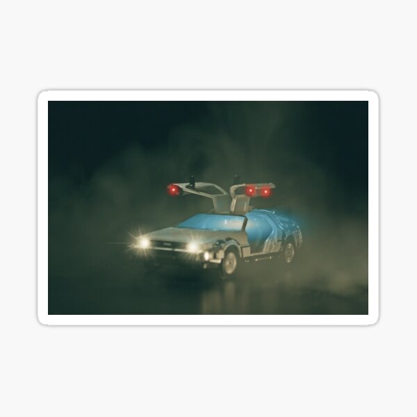 Delorean Time Machine Stickers Redbubble - they added a delorean time machine to roblox vehicle