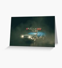 Delorean Time Machine Greeting Card