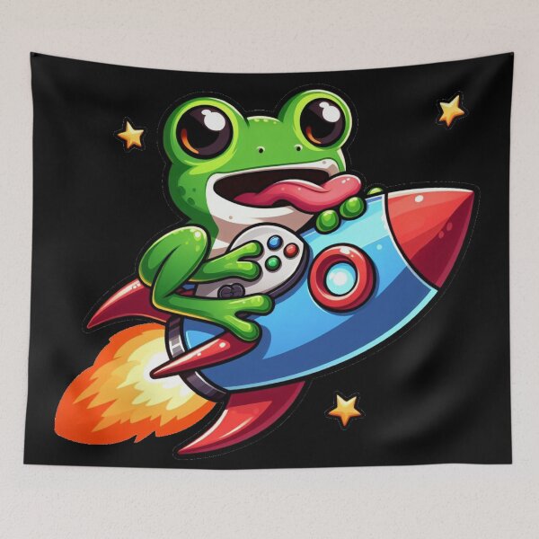 Item preview, Frog riding rocket designed and sold by Shtex.