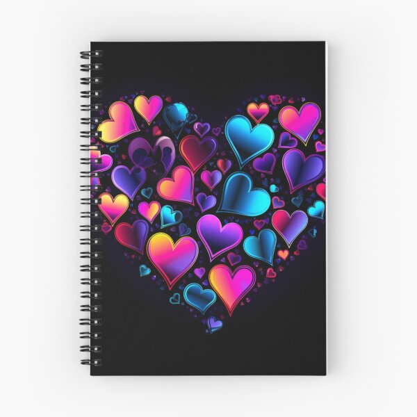 Item preview, Declaration of love love heart hearts neon colorful black designed and sold by G-M-Designs.
