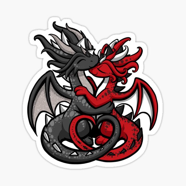 Item preview, Dragon Couple Black and Red designed and sold by Dragons and Beasties.