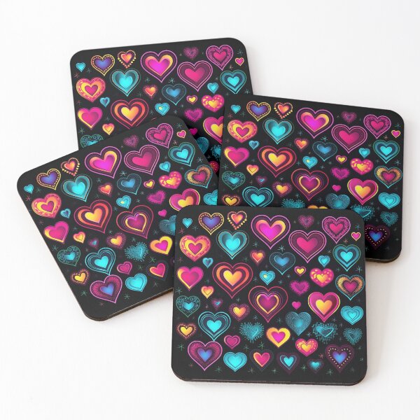 Item preview, Declaration of love love heart hearts neon colorful black designed and sold by G-M-Designs.