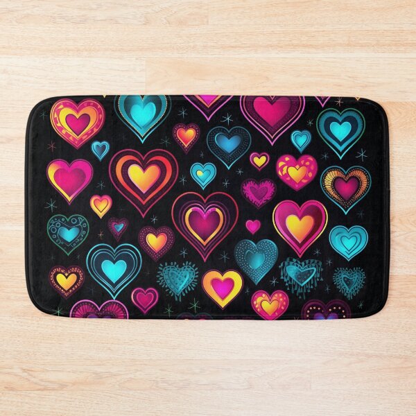 Item preview, Declaration of love love heart hearts neon colorful black designed and sold by G-M-Designs.