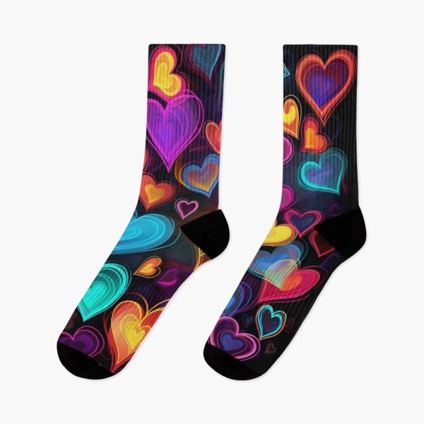 Item preview, Declaration of love love heart hearts neon colorful black designed and sold by G-M-Designs.