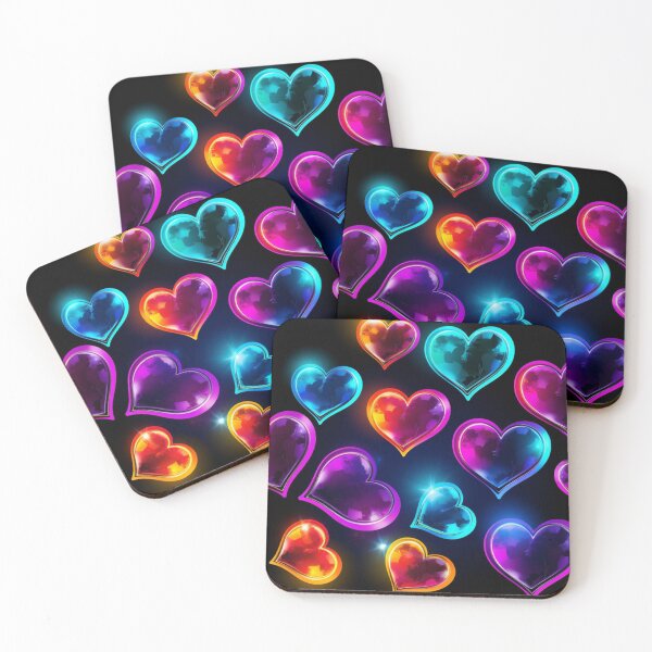 Item preview, Declaration of love love heart hearts neon colorful black designed and sold by G-M-Designs.