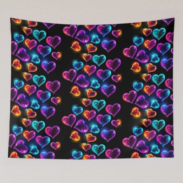 Item preview, Declaration of love love heart hearts neon colorful black designed and sold by G-M-Designs.