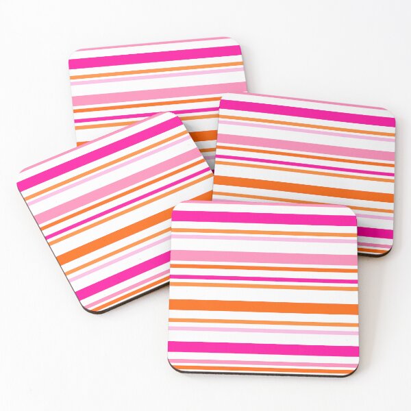 Item preview, Patrón de rayas de verano brillante rosa y naranja designed and sold by OneThreeSix.