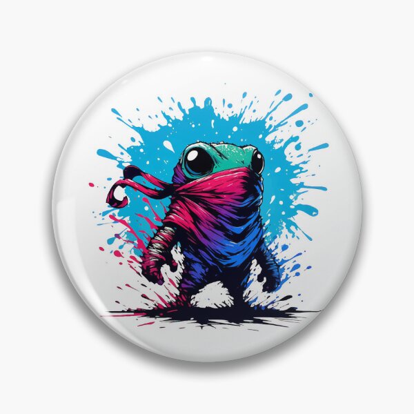 Item preview, Cool Ninja Samurai Frog Anime Ink Splash designed and sold by TomFrontierArt.