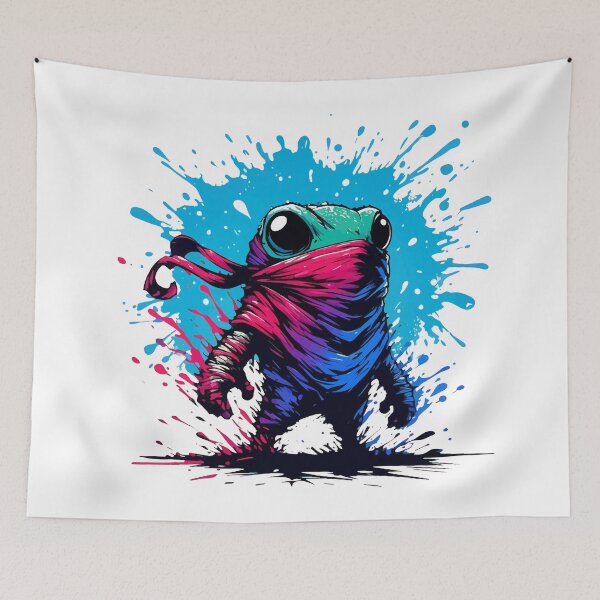 Item preview, Cool Ninja Samurai Frog Anime Ink Splash designed and sold by TomFrontierArt.