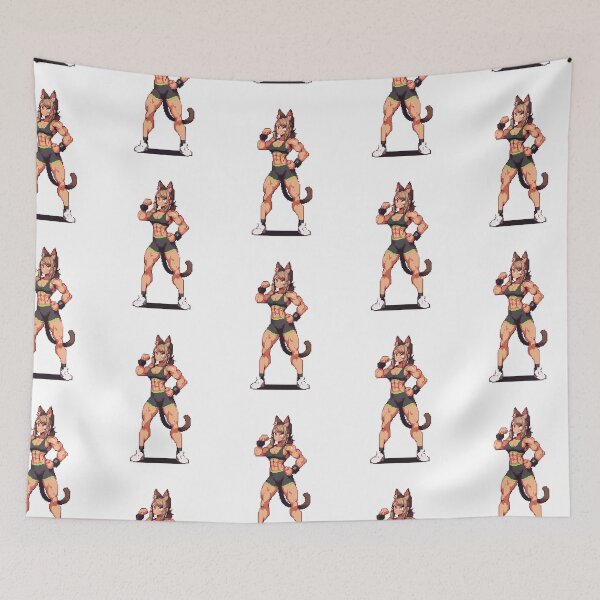 Item preview, Muscular cat girl - pixel art designed and sold by octoboobs.