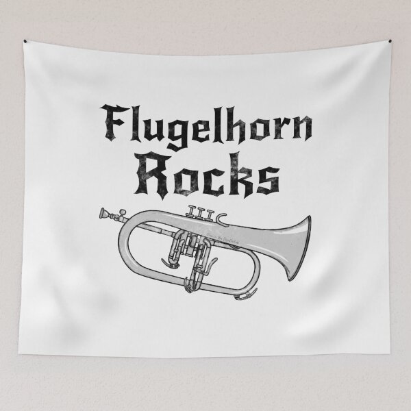 Item preview, Flugelhorn Rocks, Hornist Goth Heavy Rock Brass Musician designed and sold by doodlerob.
