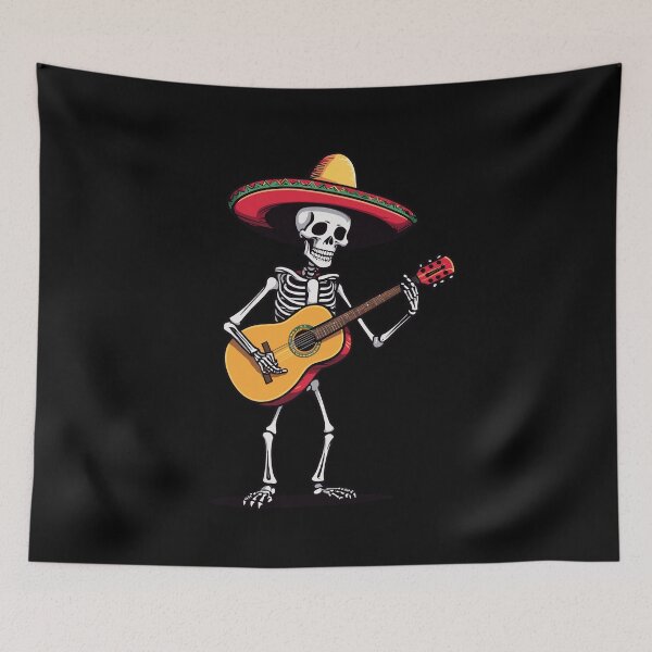 Item preview, Mexican Mariachi Guitar Skeleton Fiesta designed and sold by LuminOrb.