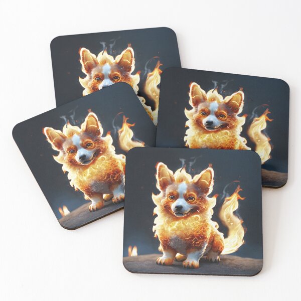 Item preview, Fire elemental corgi. Hot Dogs collection. designed and sold by twisted-dot.
