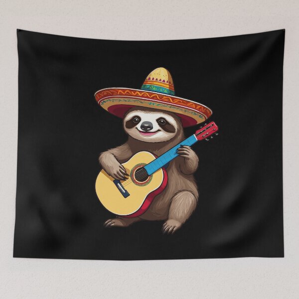 Item preview, Sloth Mexican Mariachi Guitar Magic designed and sold by LuminOrb.