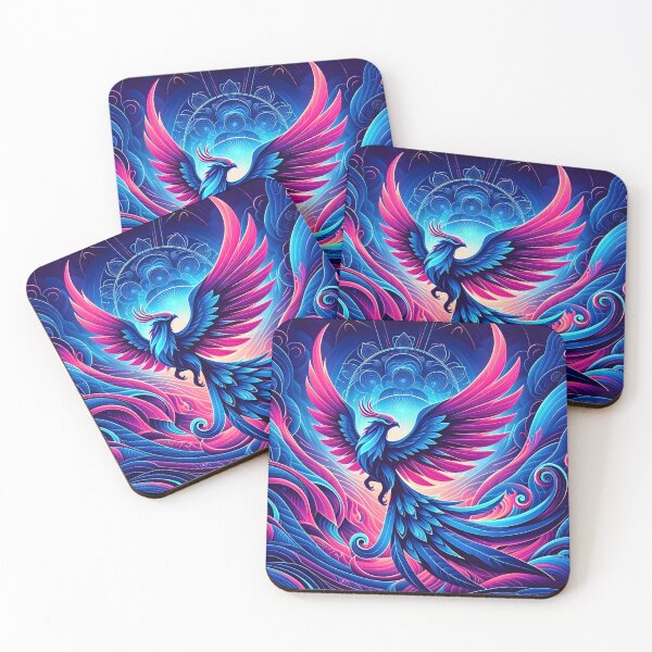 Item preview, Mythical Phoenix in Cosmic Dance - Vibrant Fantasy Art designed and sold by PillowTalkyZone.