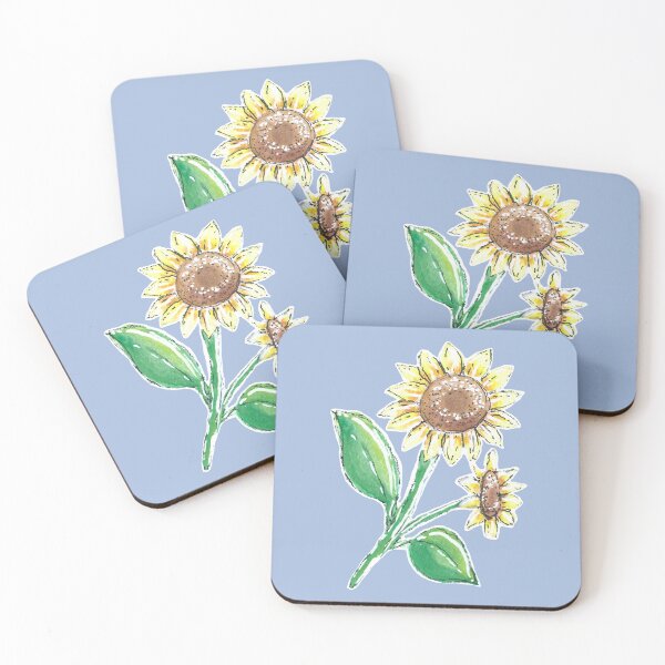 Item preview,  Sunny Sunflowers Light Blue Background designed and sold by HanliesArt.