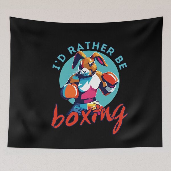 Item preview, I'd Rather Be Boxing Funny Boxing Rabbit designed and sold by TrueArtsStore.