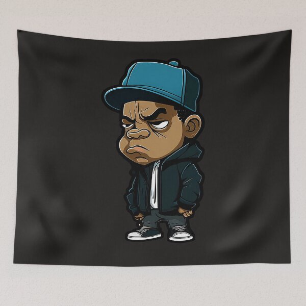 Item preview, American Rapper Cartoon Portrait Print designed and sold by RudolpGulgowski.
