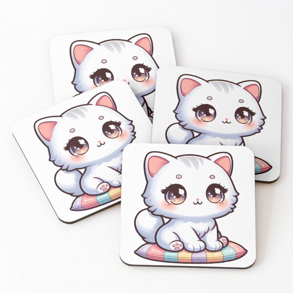 Item preview, Cute white cat illustration for cat lovers designed and sold by lily-higa.