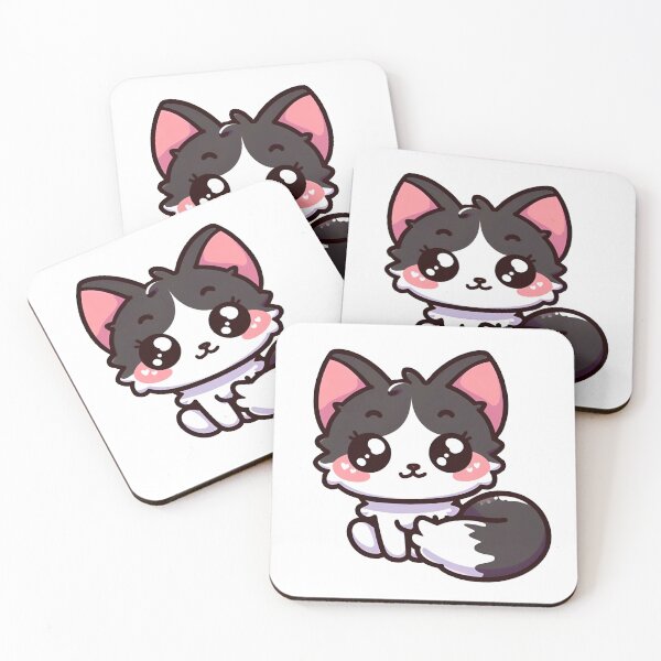 Item preview, Adorable white and black cat illustration for cat lovers designed and sold by lily-higa.