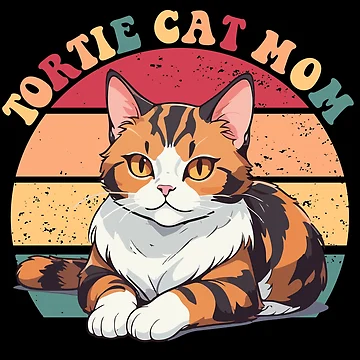 Vorschaubild zum Design Tortie Cat Mom Retro Sunset Tortie Tortoiseshell Tortie Mom Gear von DynamicDesign