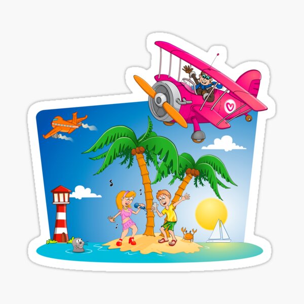 Celebrate the summer with this Vibrant Retro Image! Sticker